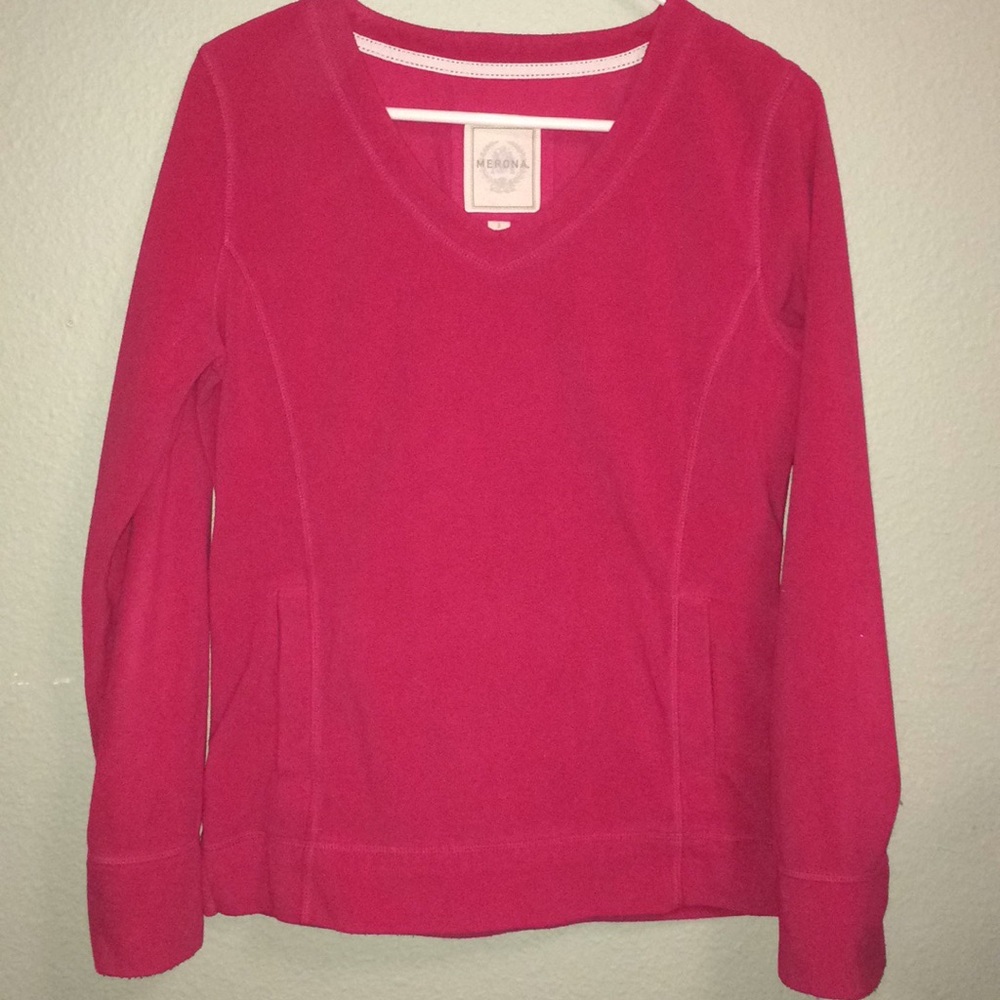 Merona fleece pullover sweatshirt magenta pink S